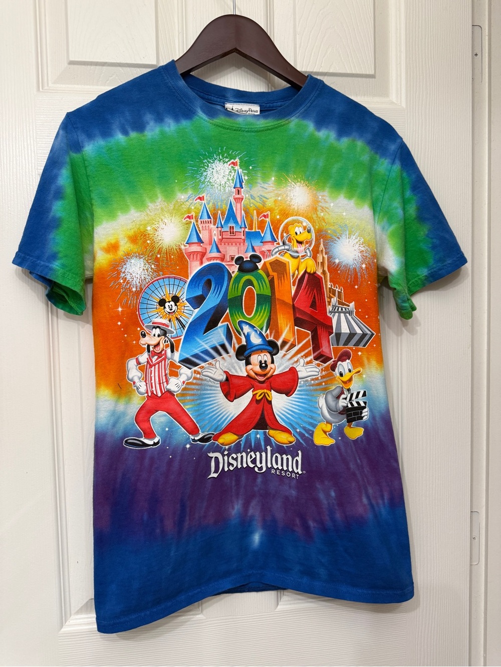 Disney Tie-Dye Tee — Blue Green Orange Purple